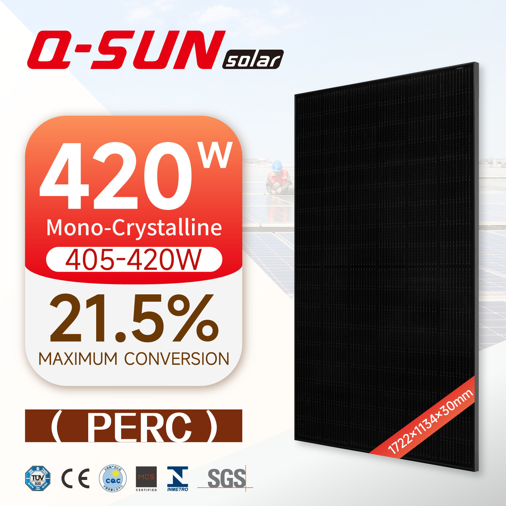 QNHT-1 P Type 405-420W  Full Black